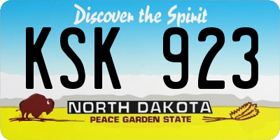 ND license plate KSK923