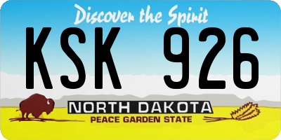 ND license plate KSK926