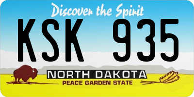 ND license plate KSK935