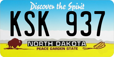 ND license plate KSK937