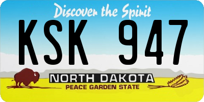 ND license plate KSK947