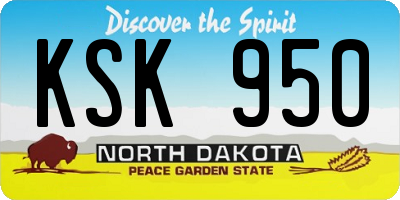 ND license plate KSK950