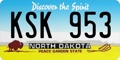 ND license plate KSK953