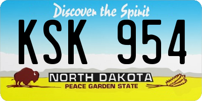 ND license plate KSK954