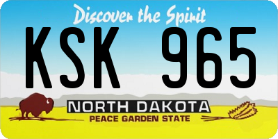 ND license plate KSK965