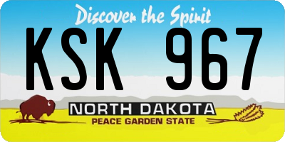 ND license plate KSK967