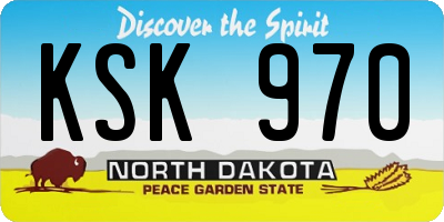 ND license plate KSK970