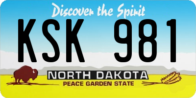 ND license plate KSK981