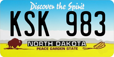 ND license plate KSK983