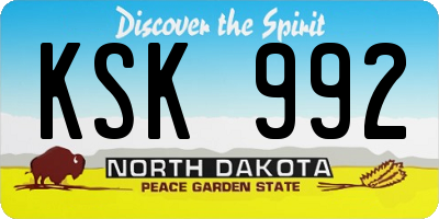 ND license plate KSK992