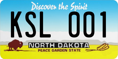 ND license plate KSL001