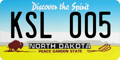 ND license plate KSL005