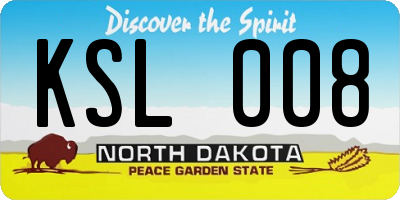 ND license plate KSL008