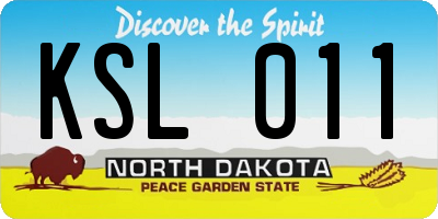 ND license plate KSL011