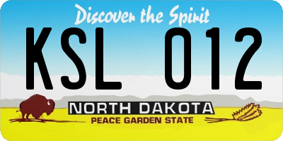 ND license plate KSL012