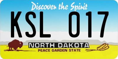 ND license plate KSL017