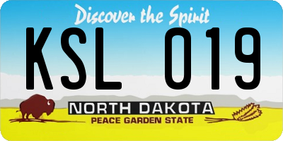 ND license plate KSL019