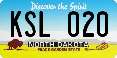 ND license plate KSL020