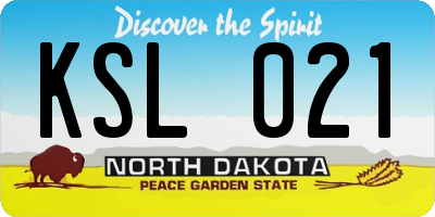 ND license plate KSL021