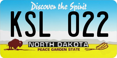 ND license plate KSL022