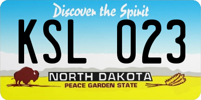 ND license plate KSL023