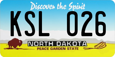 ND license plate KSL026