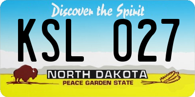 ND license plate KSL027
