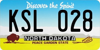 ND license plate KSL028