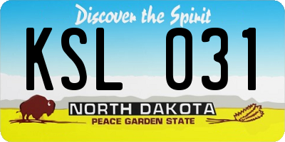 ND license plate KSL031