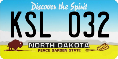 ND license plate KSL032