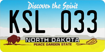 ND license plate KSL033