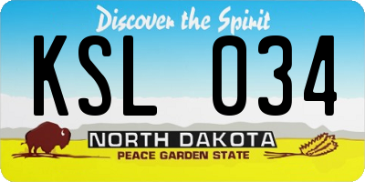 ND license plate KSL034