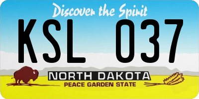 ND license plate KSL037