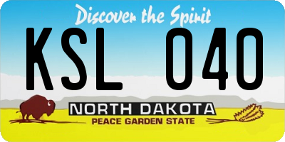 ND license plate KSL040