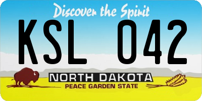 ND license plate KSL042