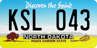 ND license plate KSL043