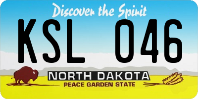 ND license plate KSL046