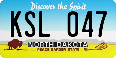 ND license plate KSL047