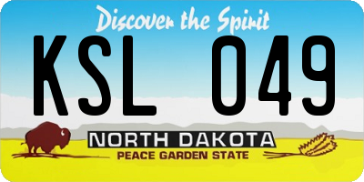 ND license plate KSL049