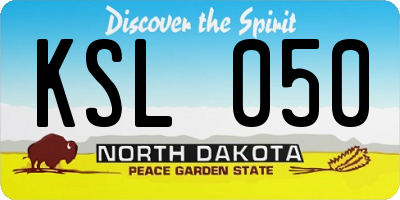 ND license plate KSL050
