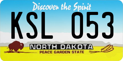 ND license plate KSL053