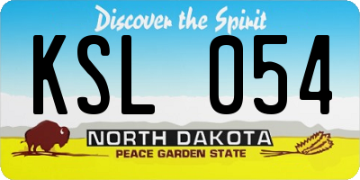 ND license plate KSL054