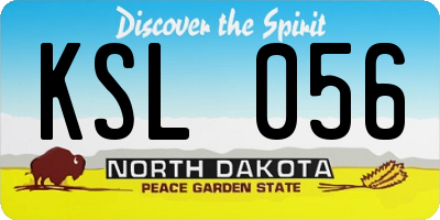 ND license plate KSL056