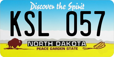 ND license plate KSL057