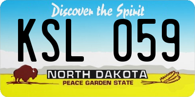 ND license plate KSL059