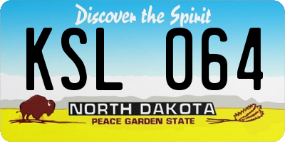 ND license plate KSL064