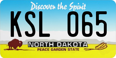 ND license plate KSL065