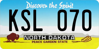 ND license plate KSL070