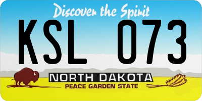 ND license plate KSL073