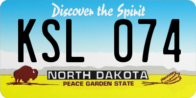 ND license plate KSL074